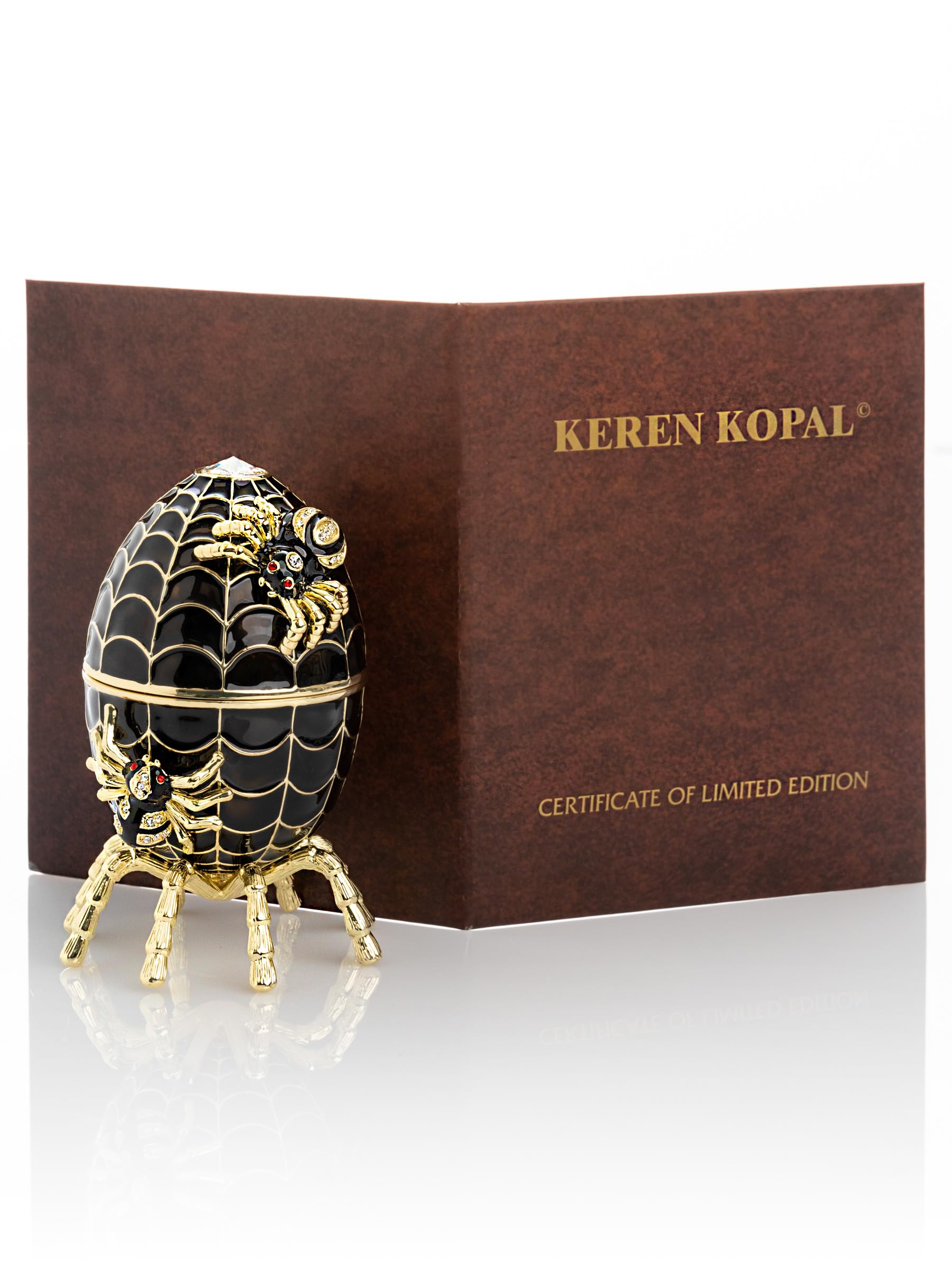 Amazon.com: Keren Kopal Black Faberge Egg Music Playing Spiderweb